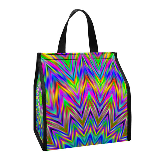 Colorful Psychedelic Optical Illusion Insulated Lunch Tote