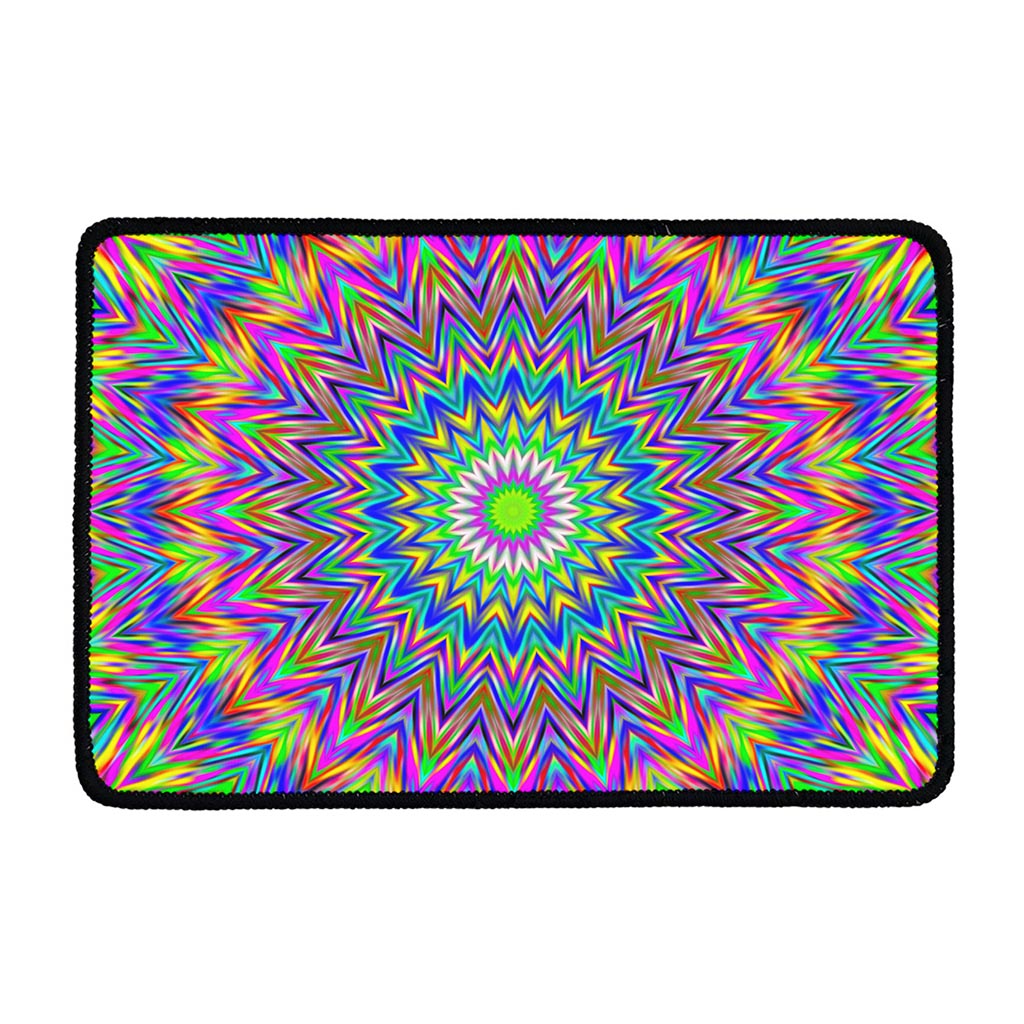 Colorful Psychedelic Optical Illusion Kitchen Mat
