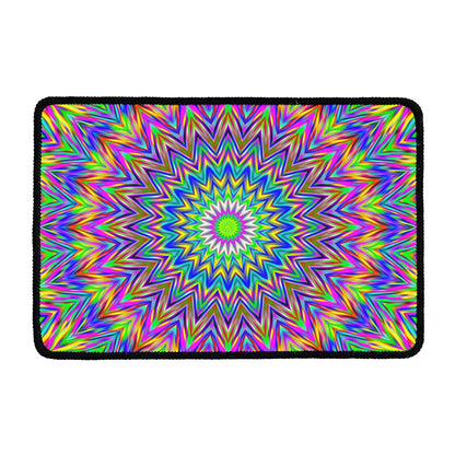Colorful Psychedelic Optical Illusion Kitchen Mat