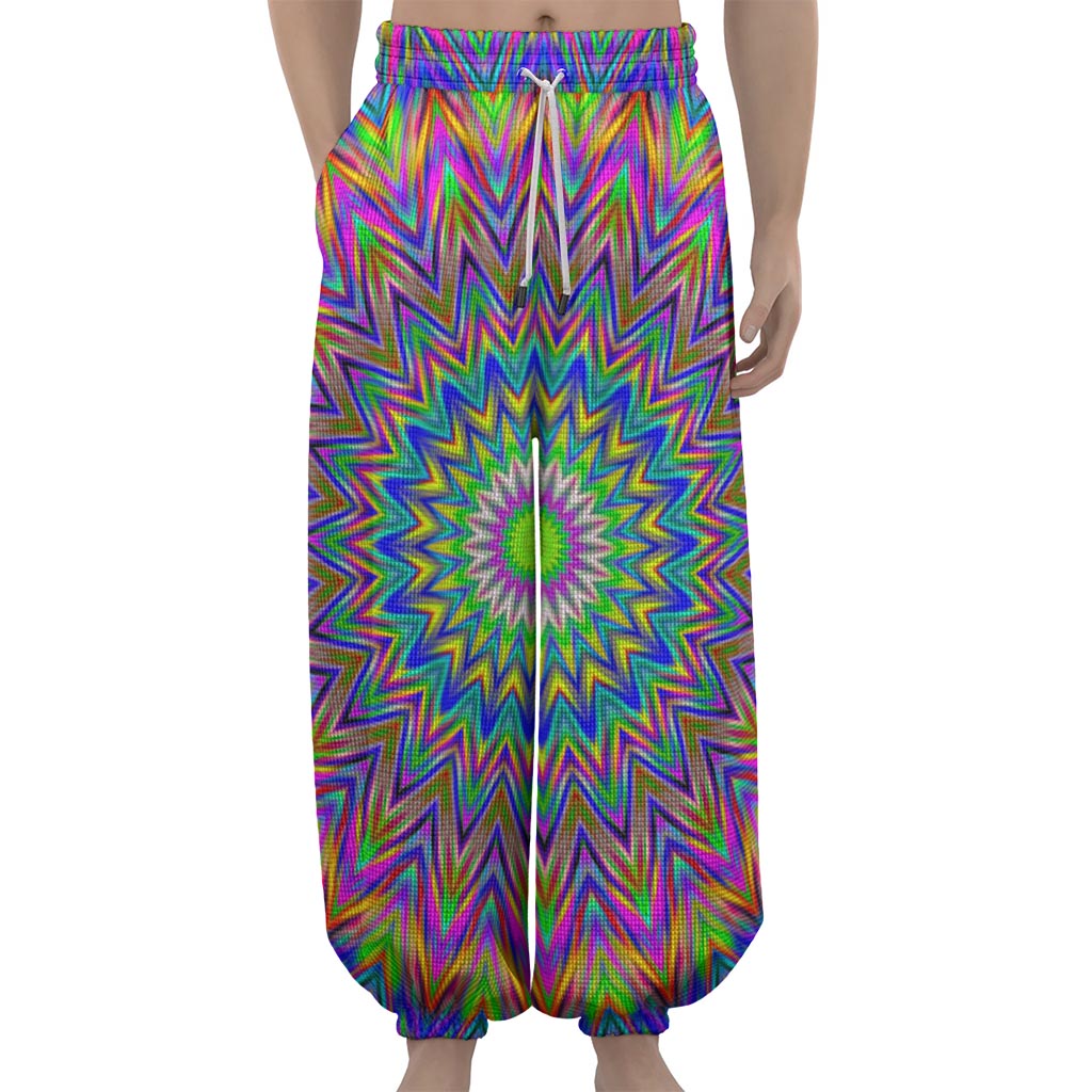Colorful Psychedelic Optical Illusion Lantern Pants