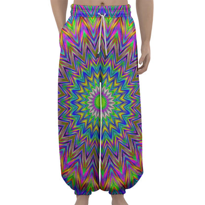 Colorful Psychedelic Optical Illusion Lantern Pants