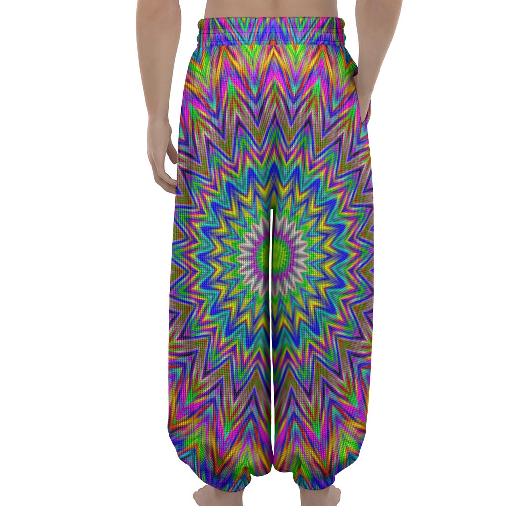 Colorful Psychedelic Optical Illusion Lantern Pants
