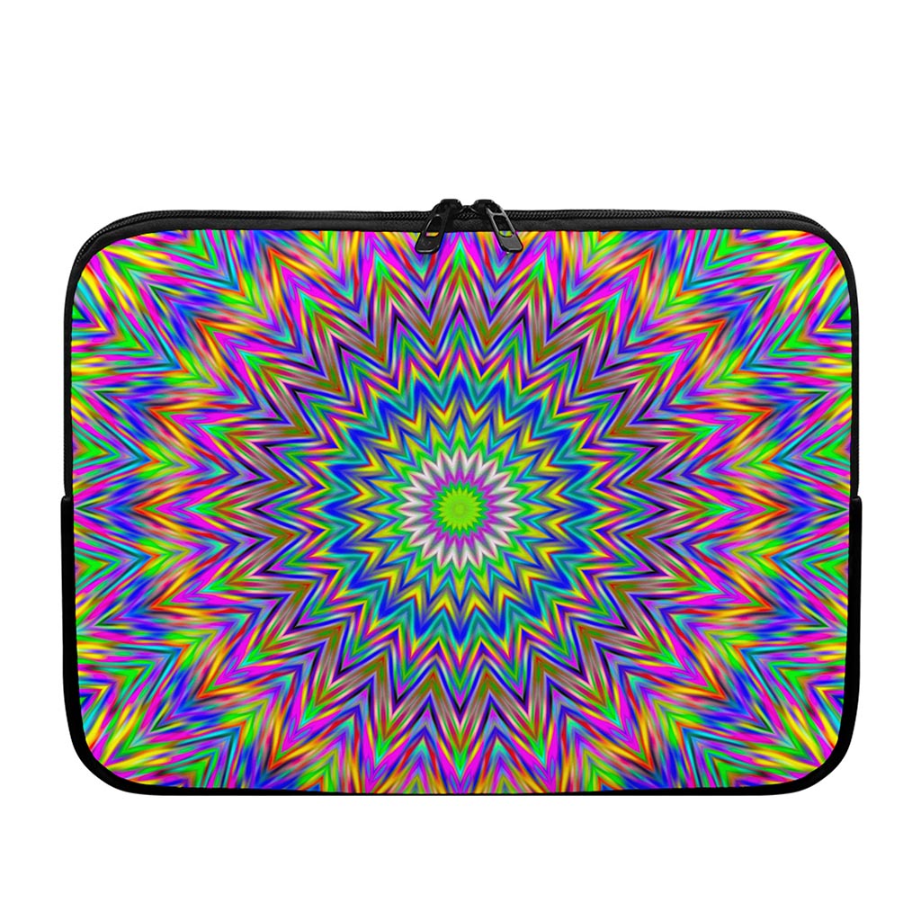 Colorful Psychedelic Optical Illusion Laptop Sleeve