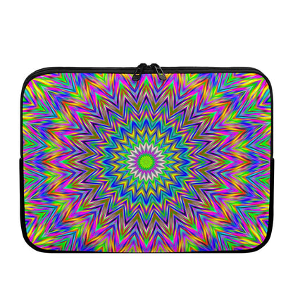 Colorful Psychedelic Optical Illusion Laptop Sleeve