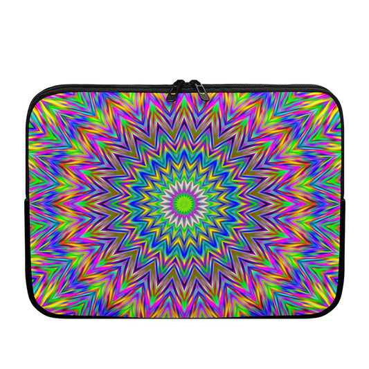 Colorful Psychedelic Optical Illusion Laptop Sleeve