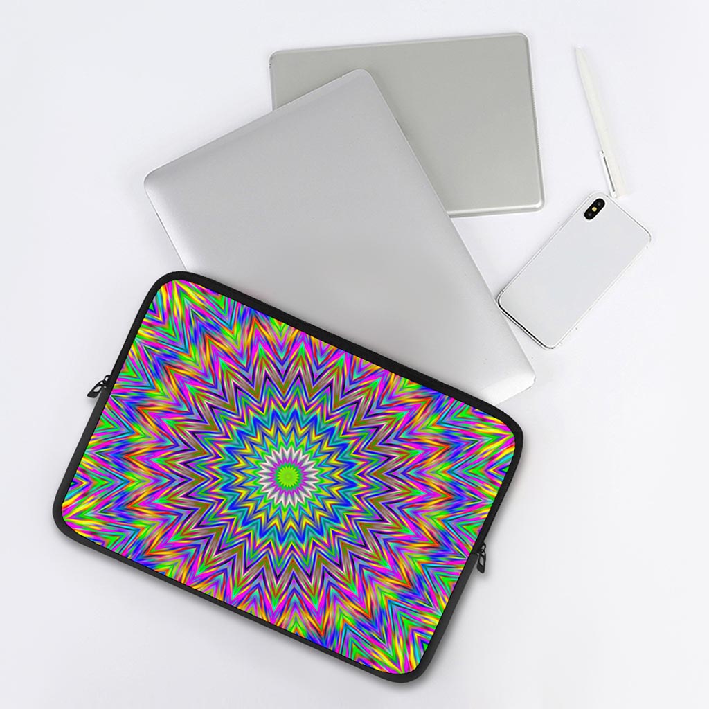 Colorful Psychedelic Optical Illusion Laptop Sleeve