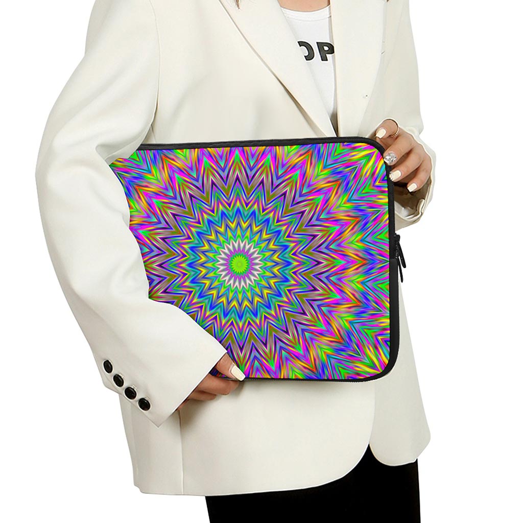 Colorful Psychedelic Optical Illusion Laptop Sleeve