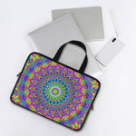 Colorful Psychedelic Optical Illusion Laptop Sleeve With Handle