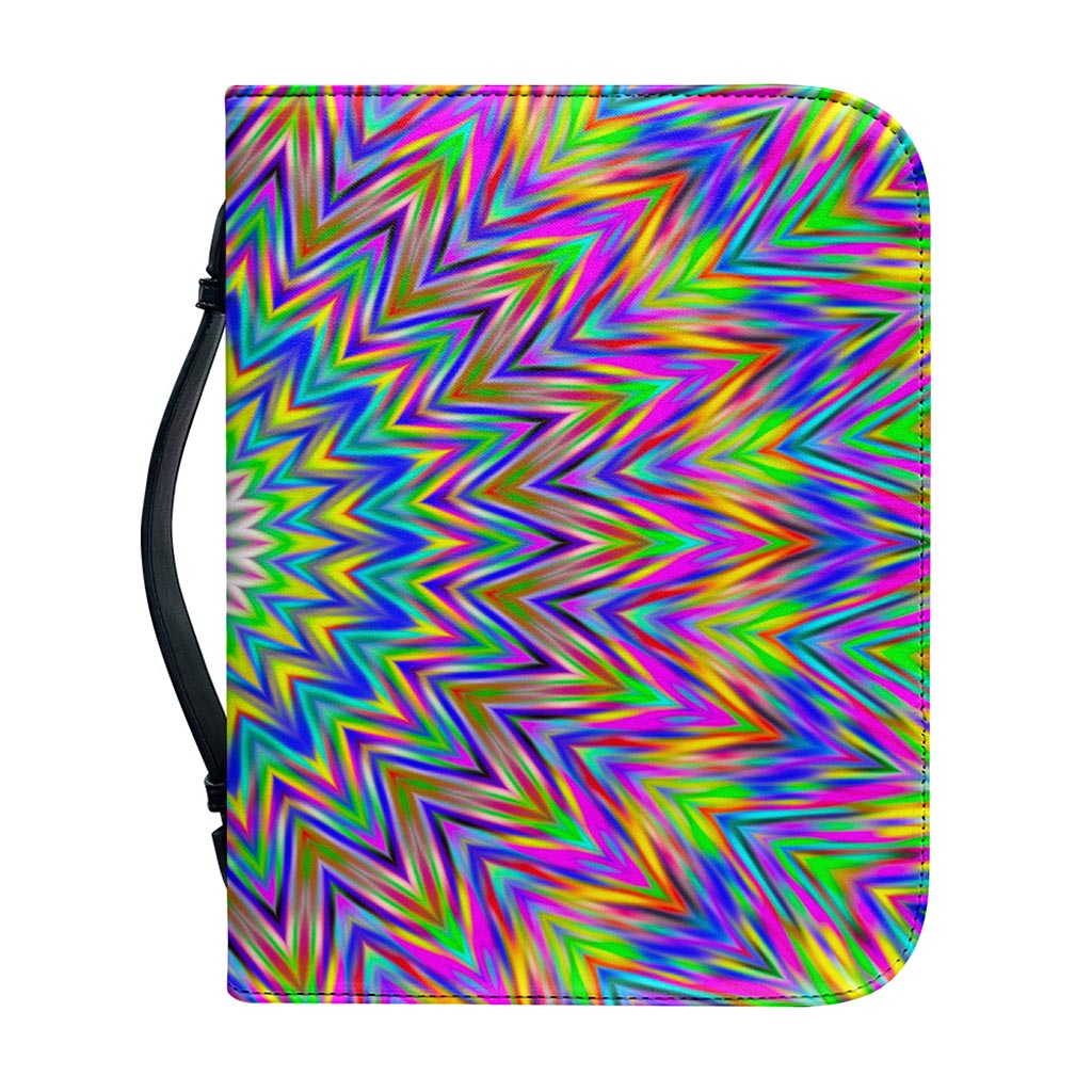 Colorful Psychedelic Optical Illusion Leather Bible Cover