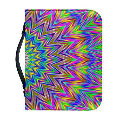 Colorful Psychedelic Optical Illusion Leather Bible Cover
