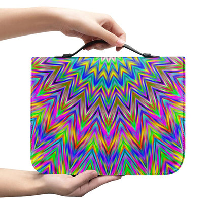 Colorful Psychedelic Optical Illusion Leather Bible Cover
