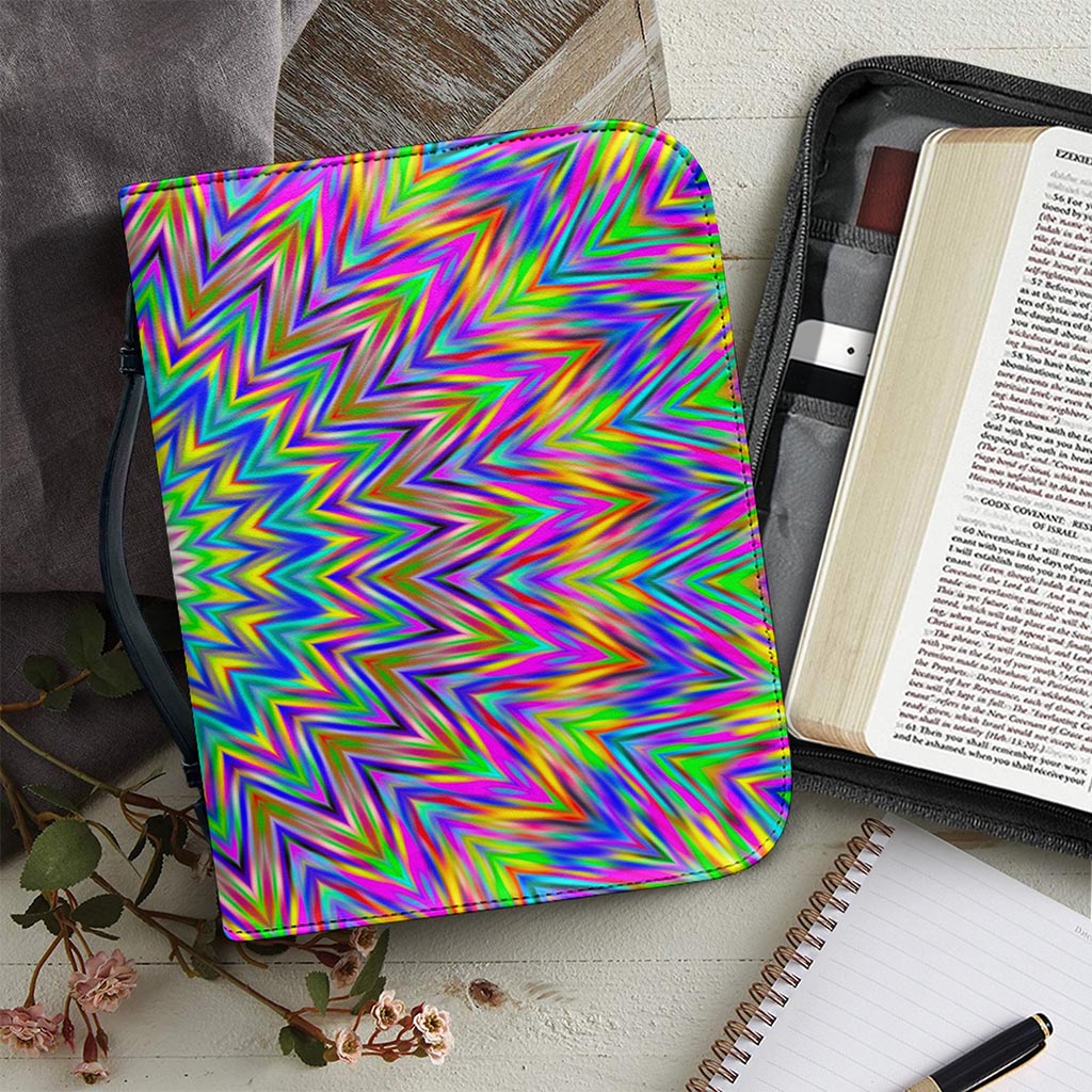 Colorful Psychedelic Optical Illusion Leather Bible Cover