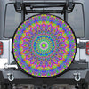 Colorful Psychedelic Optical Illusion Leather Spare Tire Cover