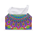 Colorful Psychedelic Optical Illusion Leather Tissue Box Cover