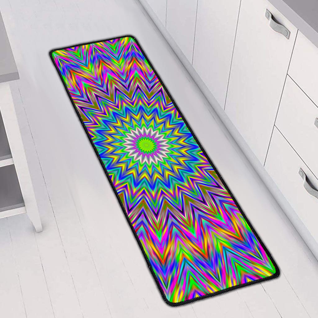 Colorful Psychedelic Optical Illusion Long Kitchen Mat