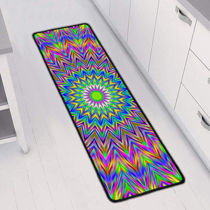 Colorful Psychedelic Optical Illusion Long Kitchen Mat