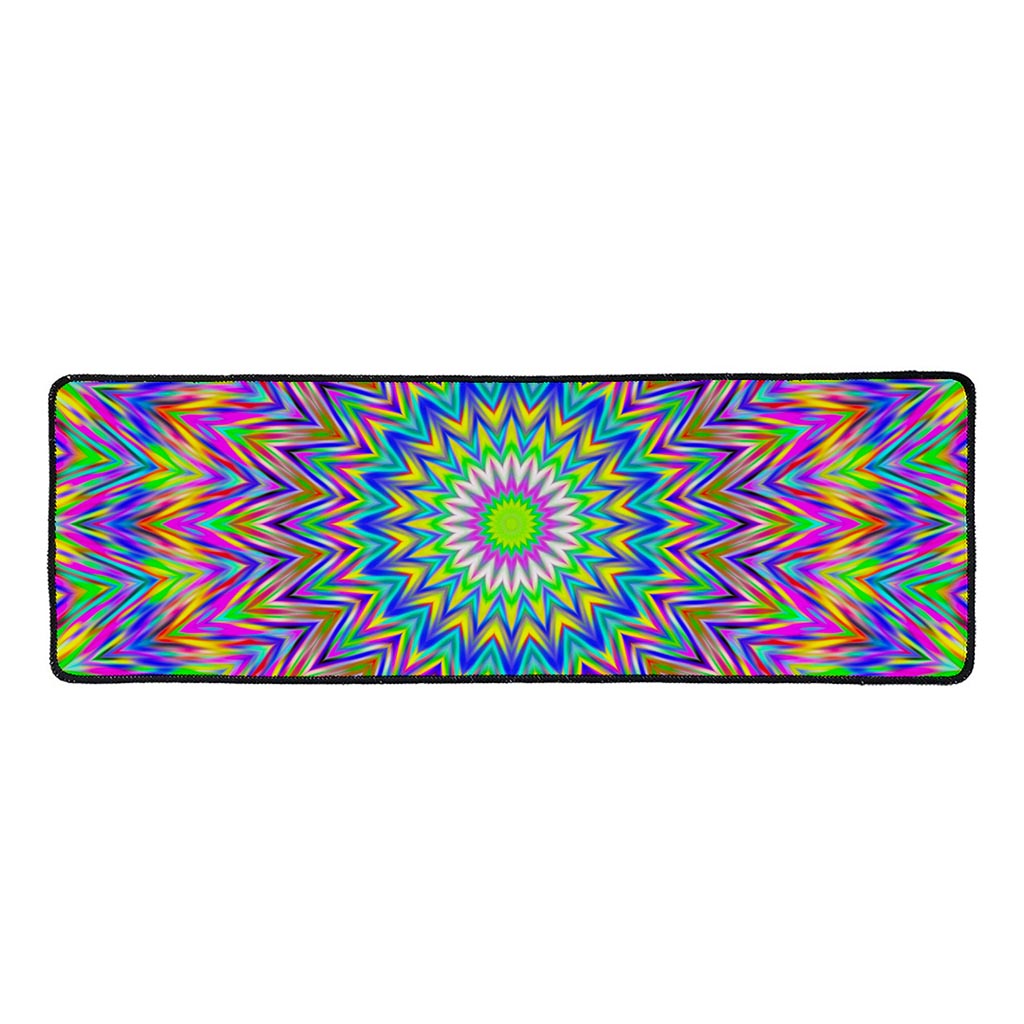 Colorful Psychedelic Optical Illusion Long Kitchen Mat