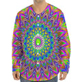 Colorful Psychedelic Optical Illusion Long Sleeve Baseball Jersey