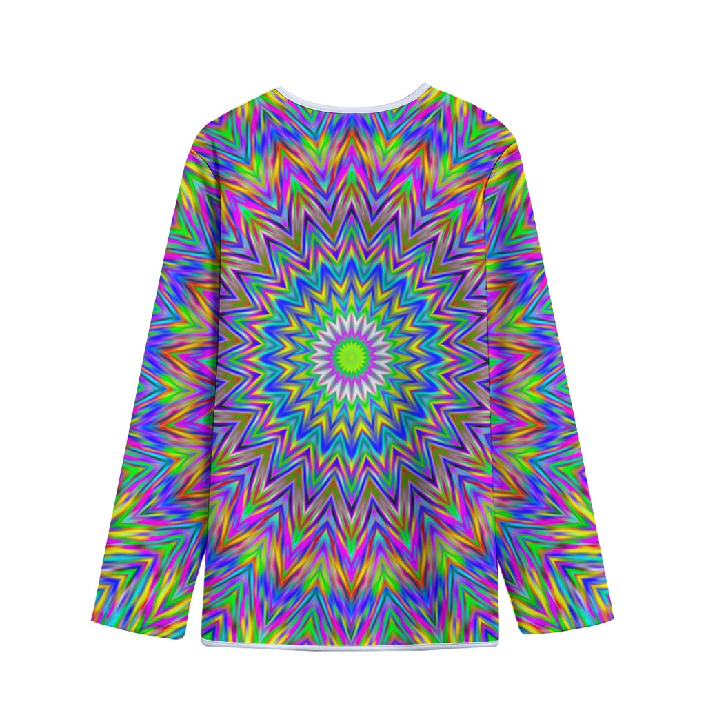 Colorful Psychedelic Optical Illusion Long Sleeve Short Coat