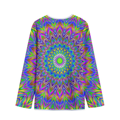Colorful Psychedelic Optical Illusion Long Sleeve Short Coat