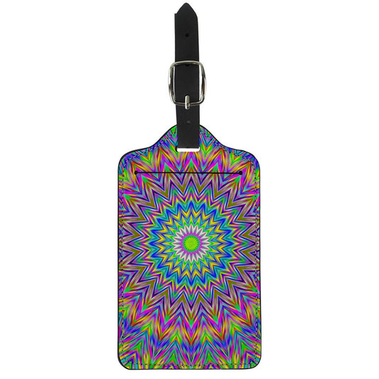 Colorful Psychedelic Optical Illusion Luggage Tag