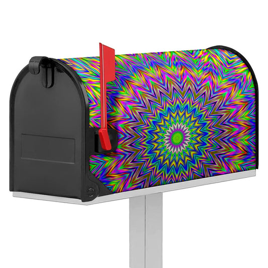 Colorful Psychedelic Optical Illusion Mailbox Cover
