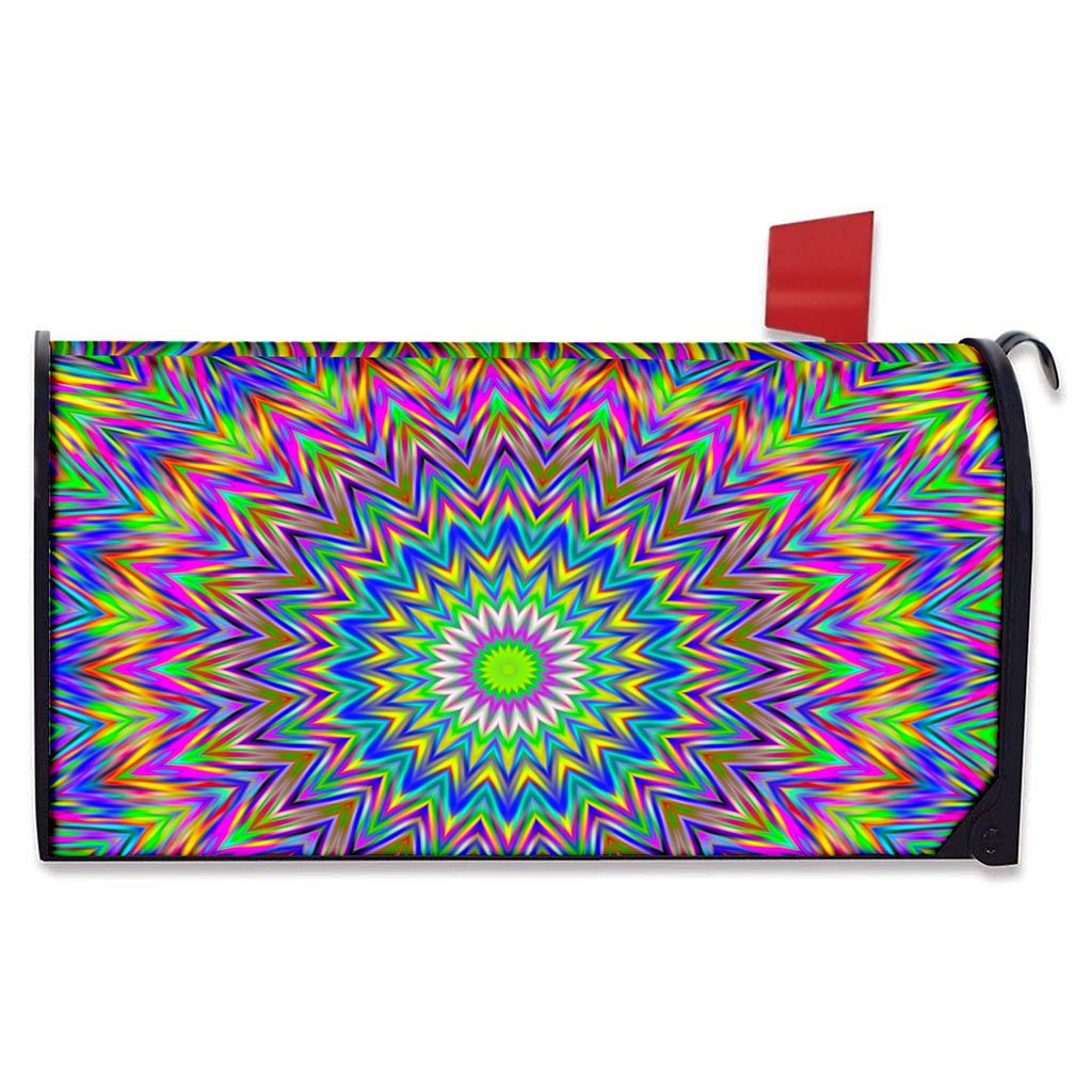 Colorful Psychedelic Optical Illusion Mailbox Cover