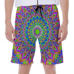 Colorful Psychedelic Optical Illusion Men's Beach Shorts