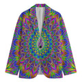 Colorful Psychedelic Optical Illusion Men's Blazer