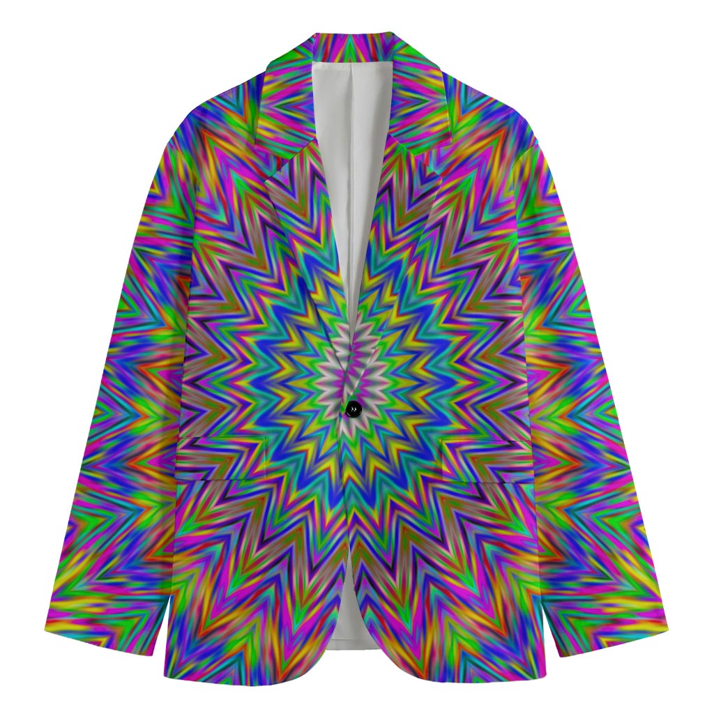Colorful Psychedelic Optical Illusion Men's Blazer