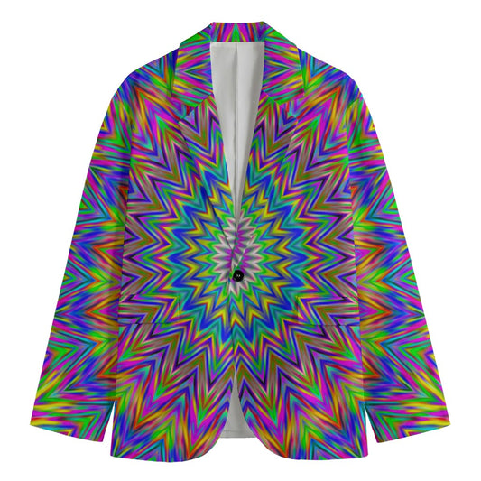 Colorful Psychedelic Optical Illusion Men's Blazer