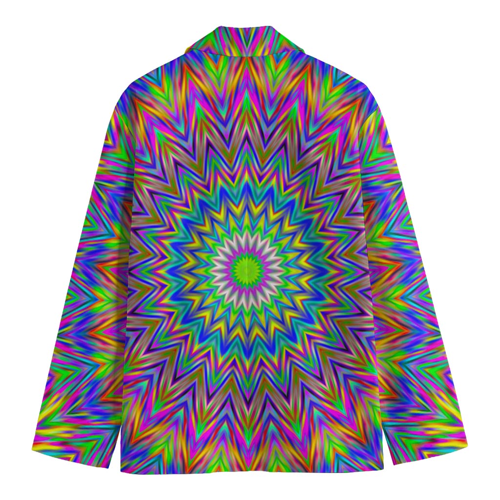 Colorful Psychedelic Optical Illusion Men's Blazer
