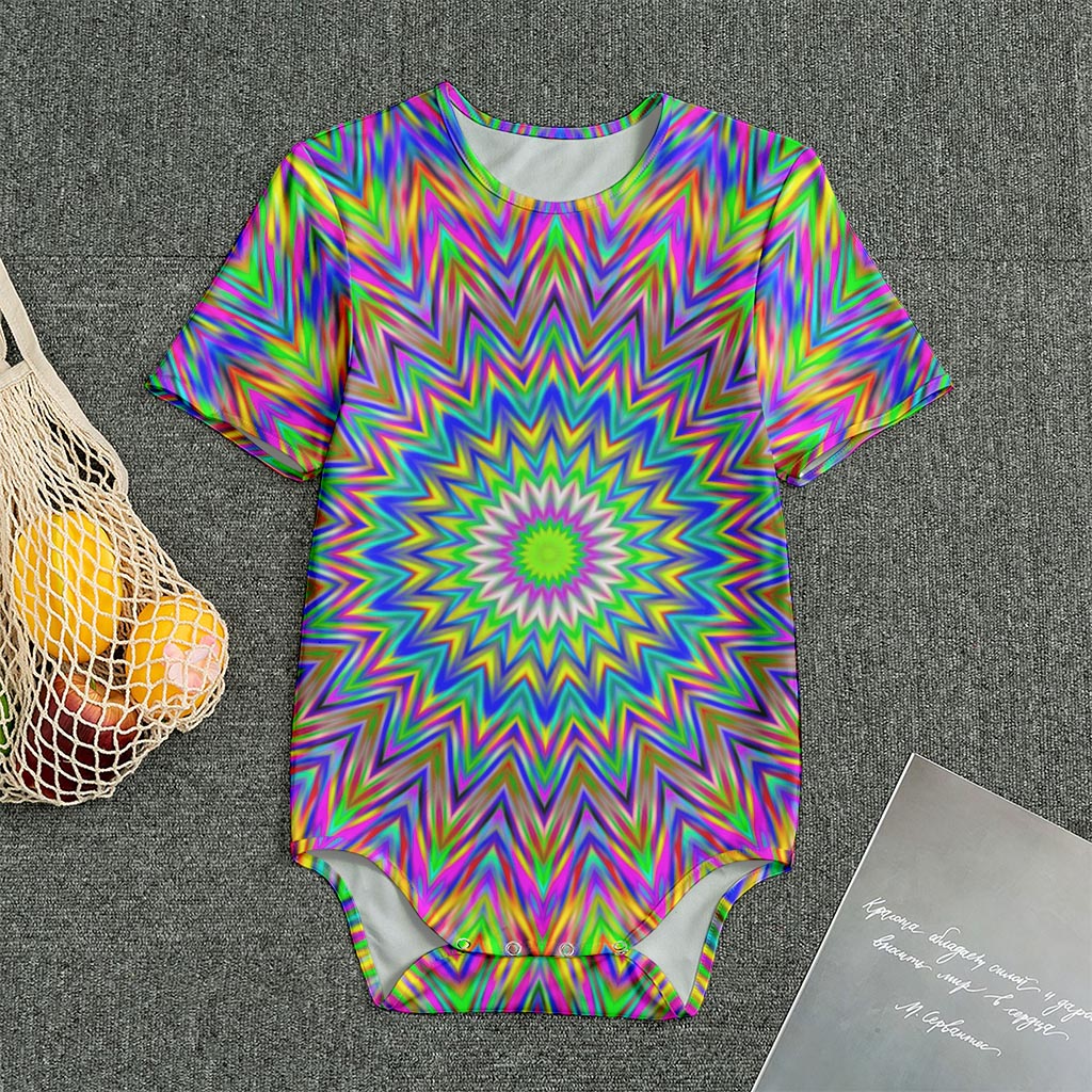 Colorful Psychedelic Optical Illusion Men's Bodysuit