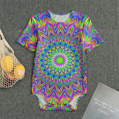 Colorful Psychedelic Optical Illusion Men's Bodysuit