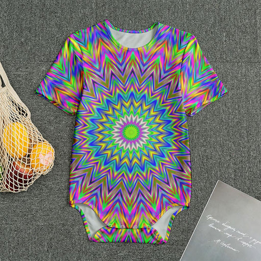 Colorful Psychedelic Optical Illusion Men's Bodysuit