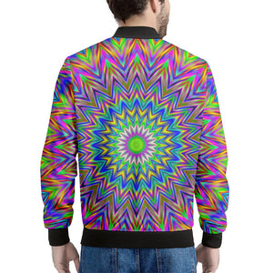 Colorful Psychedelic Optical Illusion Men's Bomber Jacket