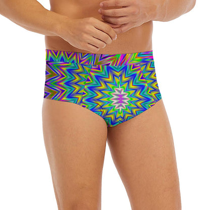 Colorful Psychedelic Optical Illusion Men's Briefs