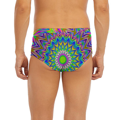 Colorful Psychedelic Optical Illusion Men's Briefs