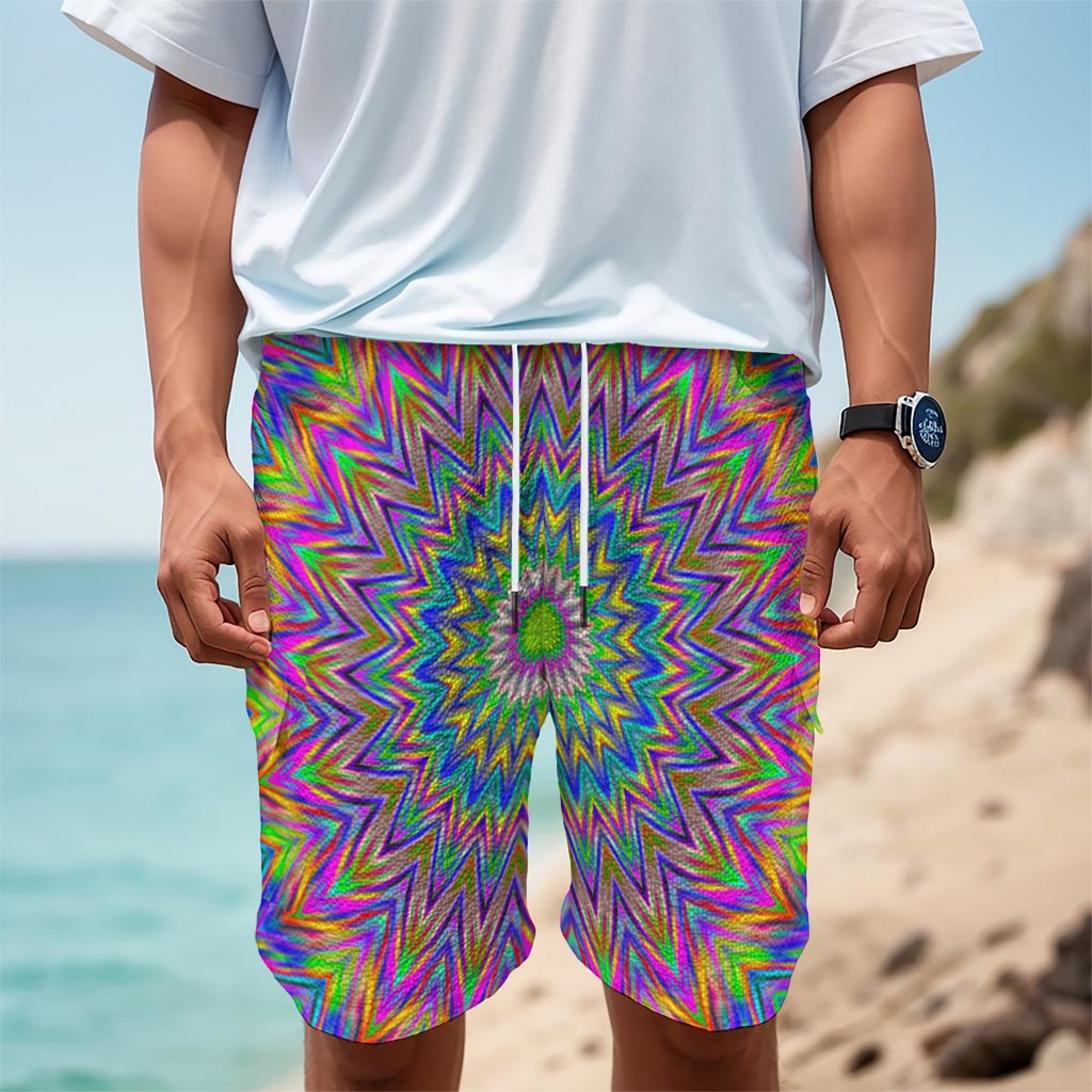 Colorful Psychedelic Optical Illusion Men's Cargo Shorts