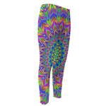 Colorful Psychedelic Optical Illusion Men's Compression Pants