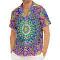Colorful Psychedelic Optical Illusion Men's Deep V-Neck Shirt