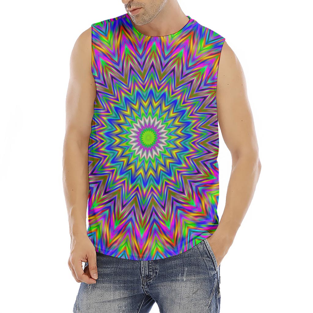 Colorful Psychedelic Optical Illusion Men's Fitness Tank Top