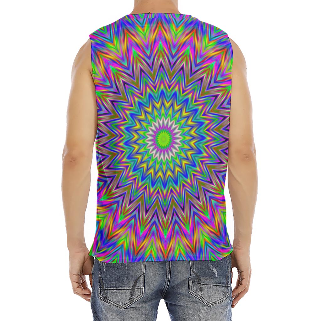 Colorful Psychedelic Optical Illusion Men's Fitness Tank Top