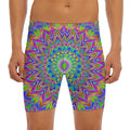 Colorful Psychedelic Optical Illusion Men's Long Boxer Briefs