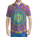 Colorful Psychedelic Optical Illusion Men's Polo Shirt