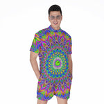 Colorful Psychedelic Optical Illusion Men's Rompers