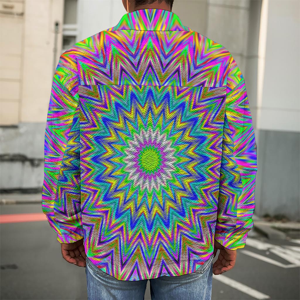 Colorful Psychedelic Optical Illusion Men's Shirt Jacket