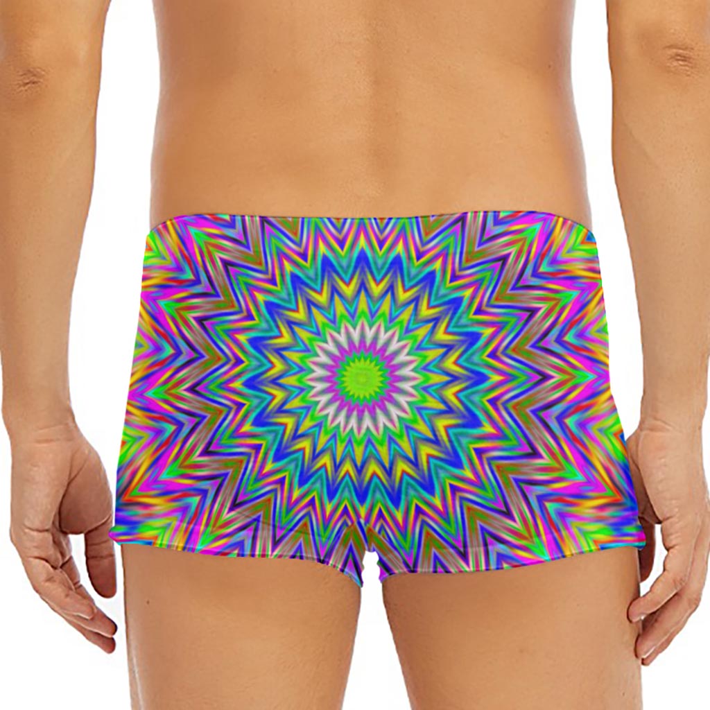 Colorful Psychedelic Optical Illusion Men's Short Boxer Briefs