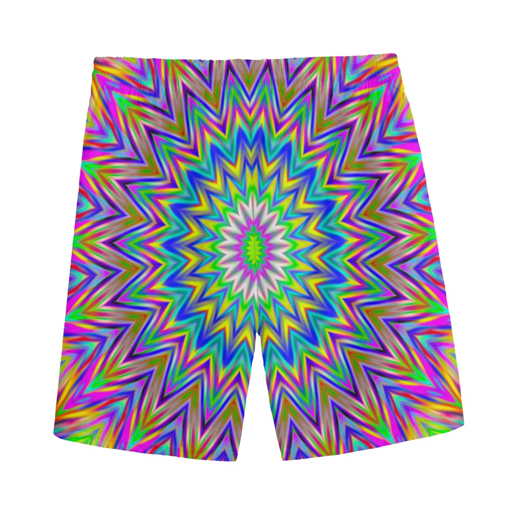 Colorful Psychedelic Optical Illusion Men's Sports Shorts