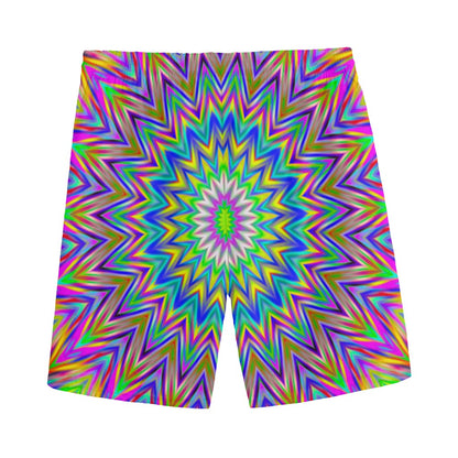 Colorful Psychedelic Optical Illusion Men's Sports Shorts